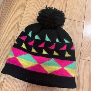 90’s Vintage neon abstract ski hat